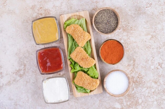 Homemade Chick-fil-A grilled nuggets served with dipping sauce and vegetables on a white plate