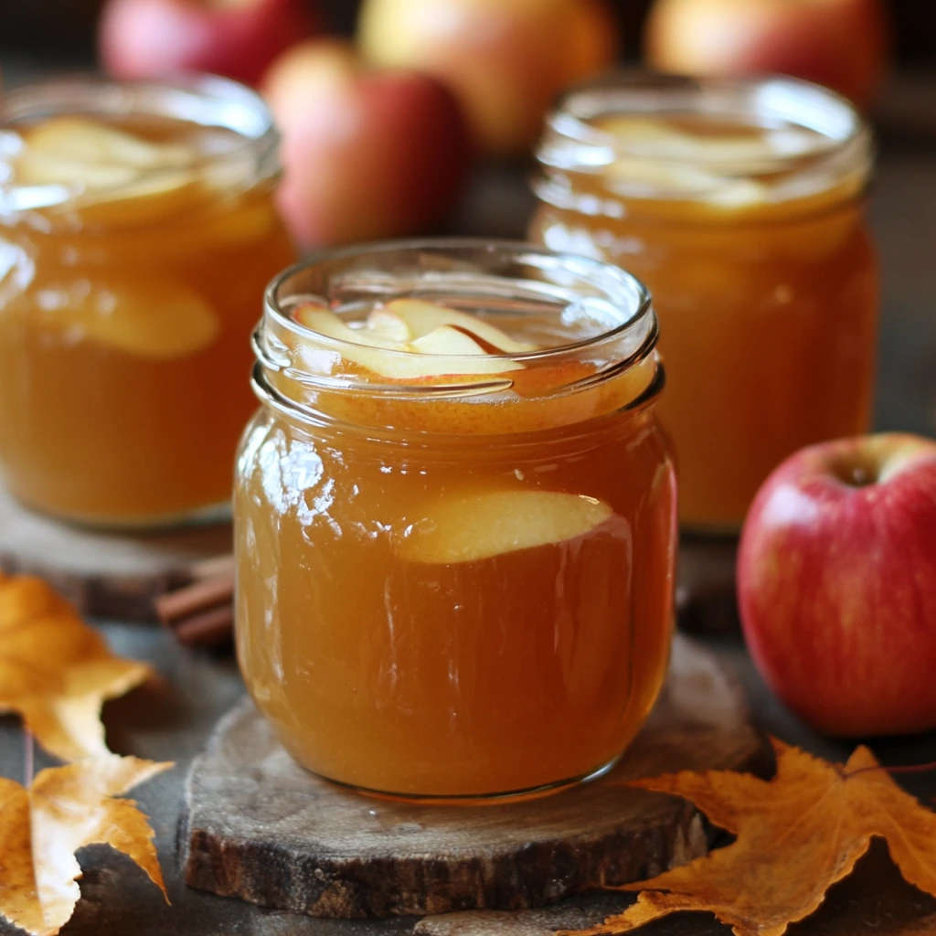 Homemade apple pie moonshine in mason jars garnished with cinnamon sticks and apple slices on a rustic wooden table.