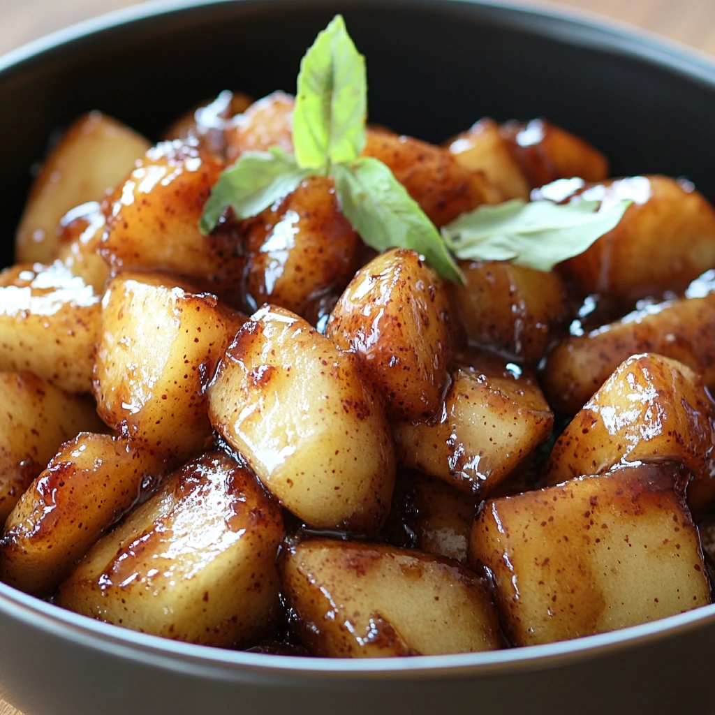 Caramelized Apples
Caramelized apple slices cooking in a skillet with butter and cinnamon