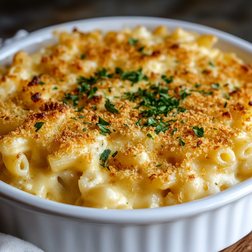 Creamy Cracker Barrel-style mac and cheese served in a white bowl