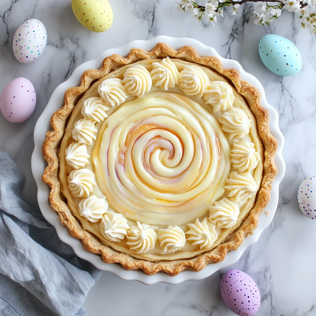 Colorful Easter Swirl Pie with vibrant pastel layers in a graham cracker crust