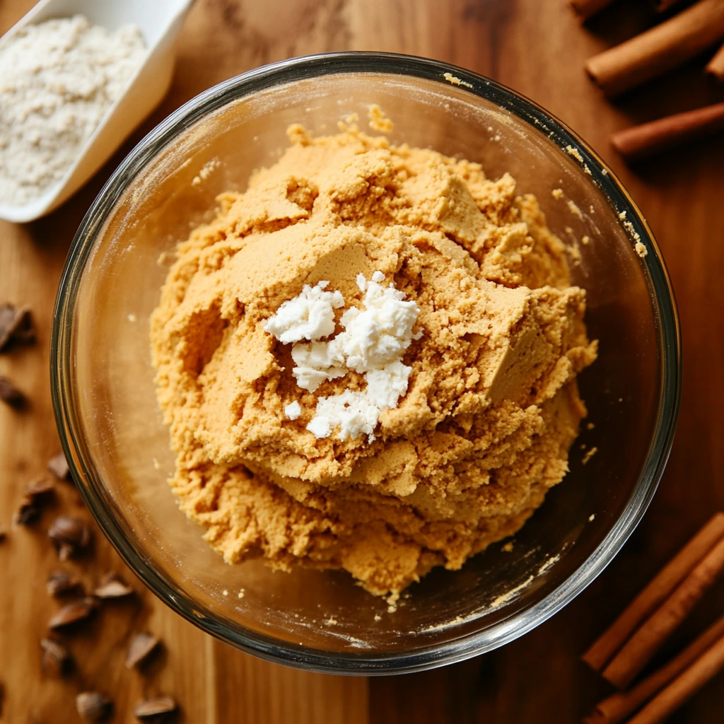 A bowl of creamy pumpkin fluff topped with whipped cream and cinnamon