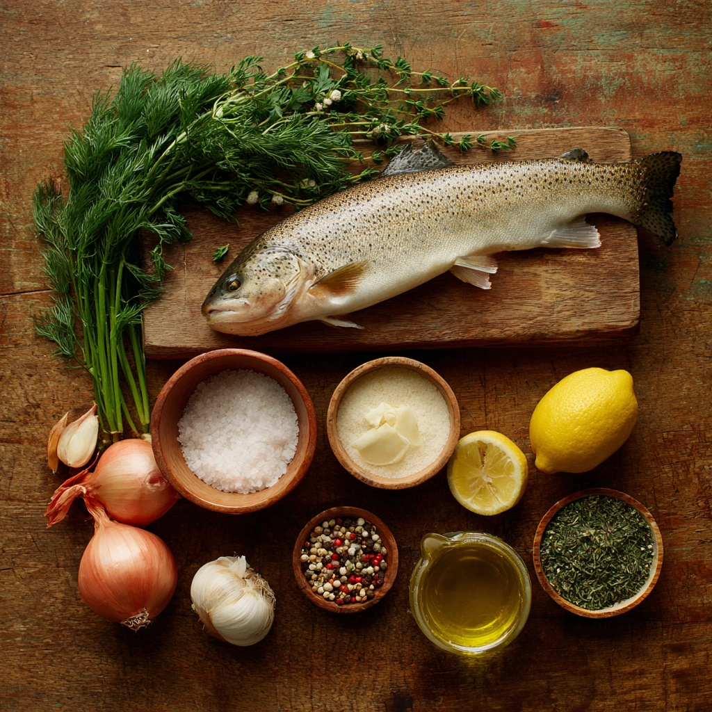 Trout Recipe
Grilled speckled trout fillet with fresh herbs and citrus zest