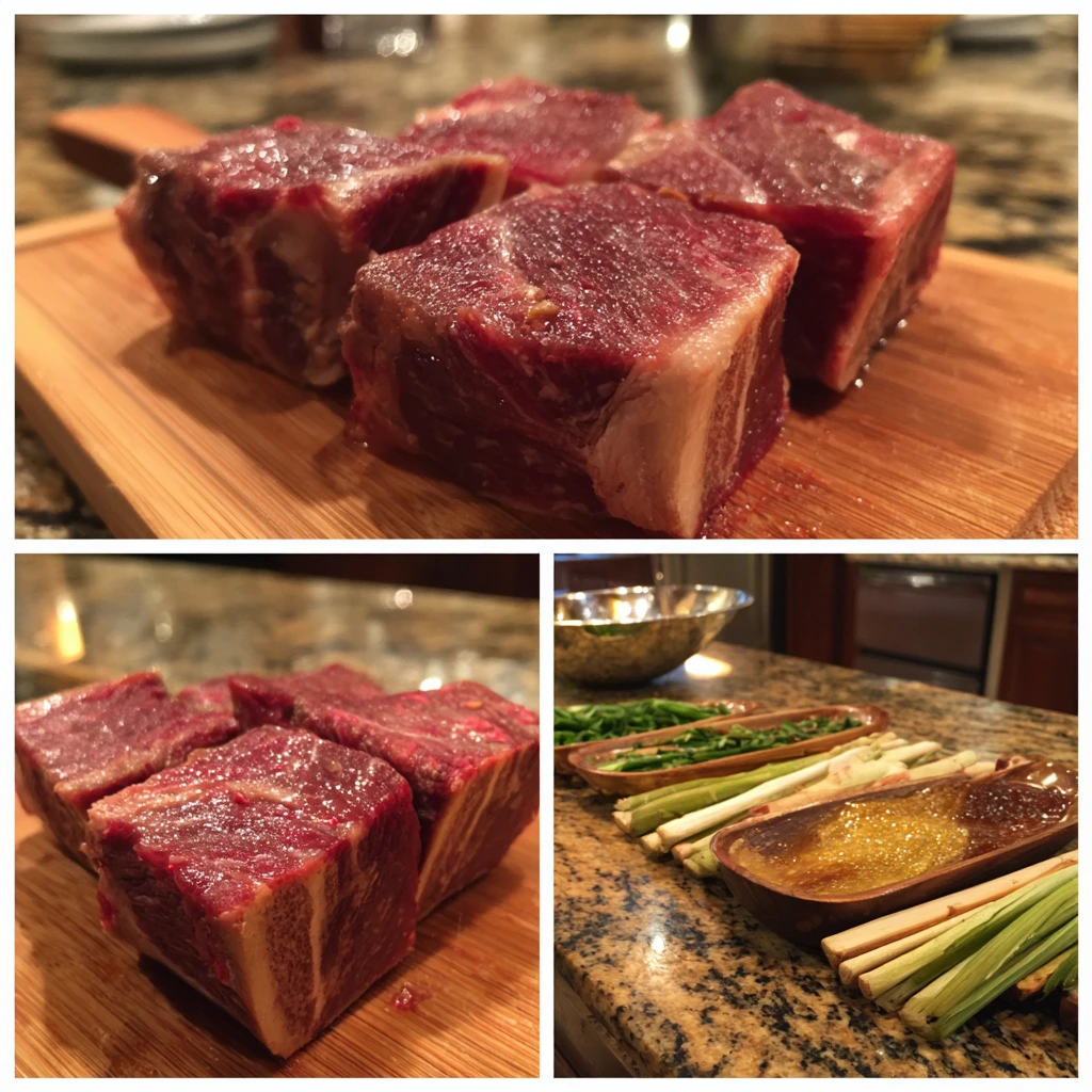 Smoked short ribs on a grill with a delicious caramelized crust.