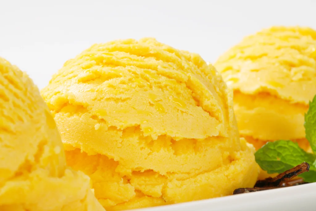 Homemade  ice cream being churned in an electric ice cream maker
