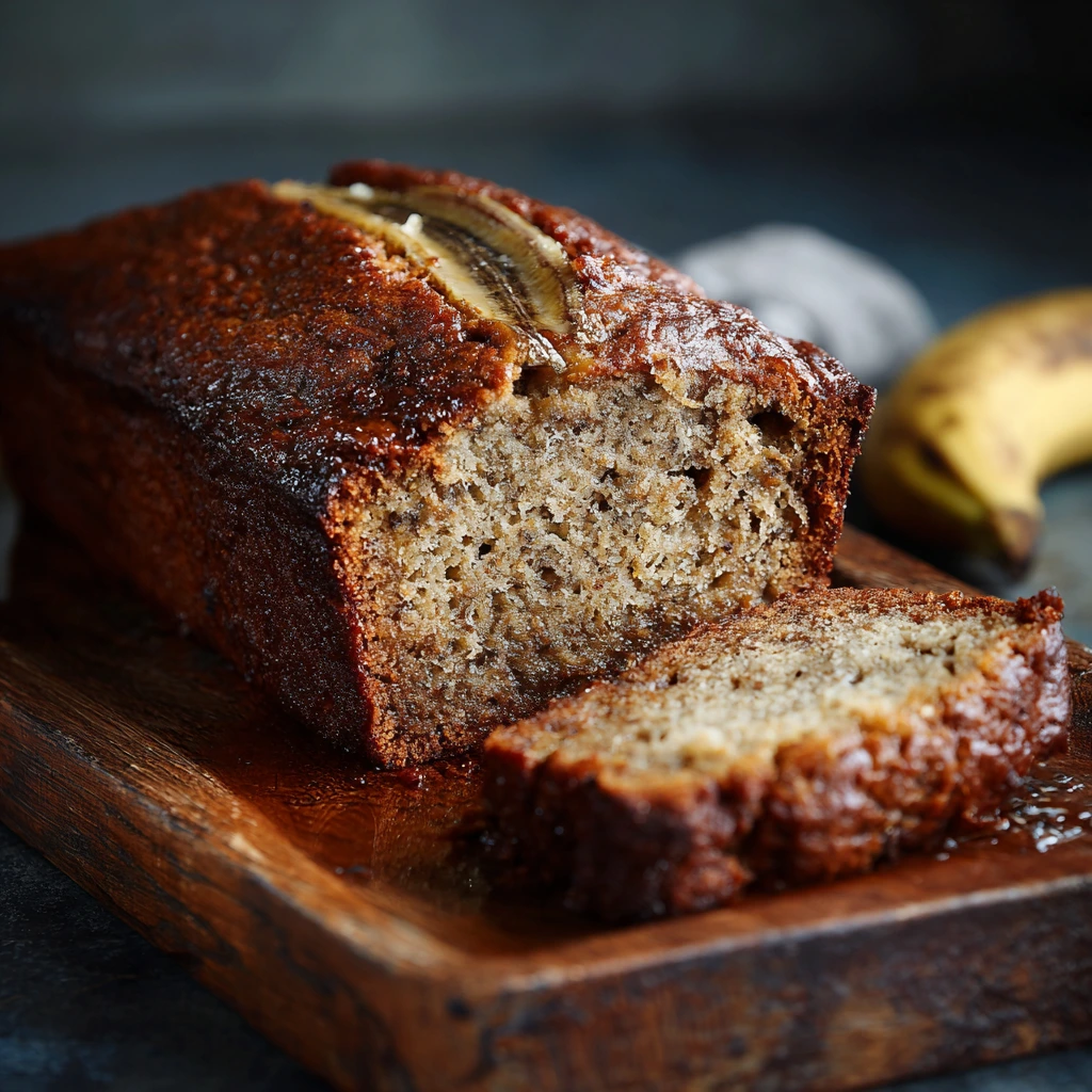 Deliciously moist gluten-free banana bread sliced and ready to serve