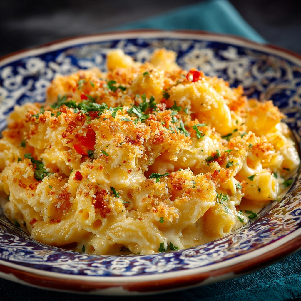 Tini's Mac and Cheese
Creamy homemade mac and cheese served in a rustic bowl, topped with melted golden cheddar.