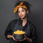 Creamy homemade mac and cheese served in a rustic bowl, topped with melted golden cheddar.