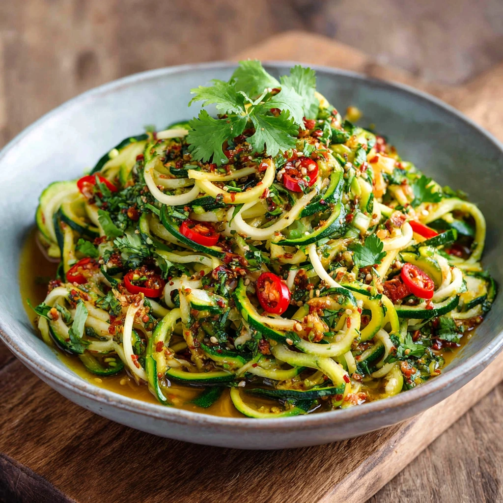 Delicious zucchini noodles with garlic, cherry tomatoes, and fresh basil, topped with Parmesan cheese