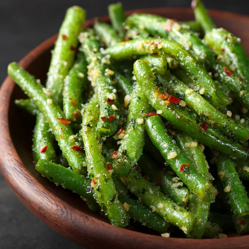 Quick and easy frozen green bean recipes served in a bowl, perfect for weeknight dinners
