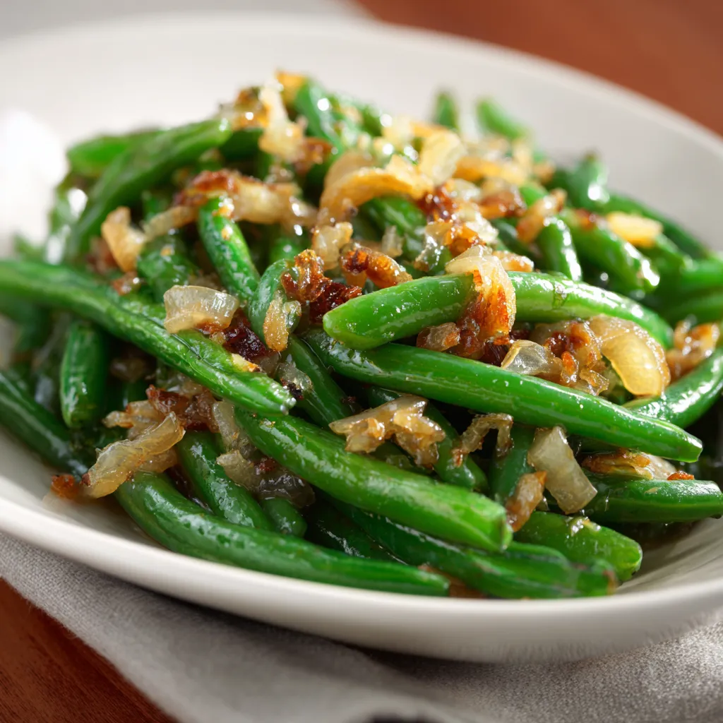 Quick and easy frozen green bean recipes served in a bowl, perfect for weeknight dinners