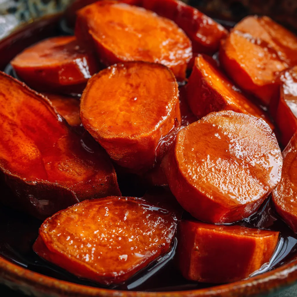 Candied Yams
Colorful fruit platter with a variety of fresh fruits on a wooden platter