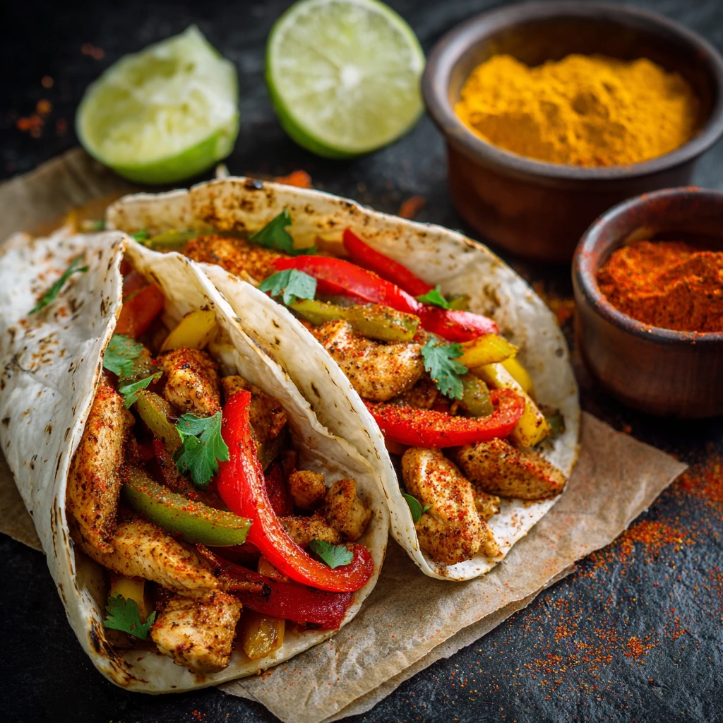 Authentic Fajita Seasoning
Bowl of homemade fajita seasoning blend surrounded by fresh spices, ready for tacos, chicken, or vegetables