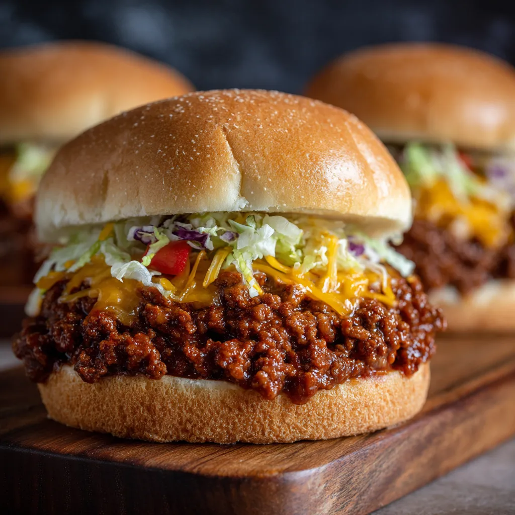 Quick and easy 3-ingredient sloppy joe served on a toasted hamburger bun