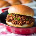 Quick and easy 3-ingredient sloppy joe served on a toasted hamburger bun