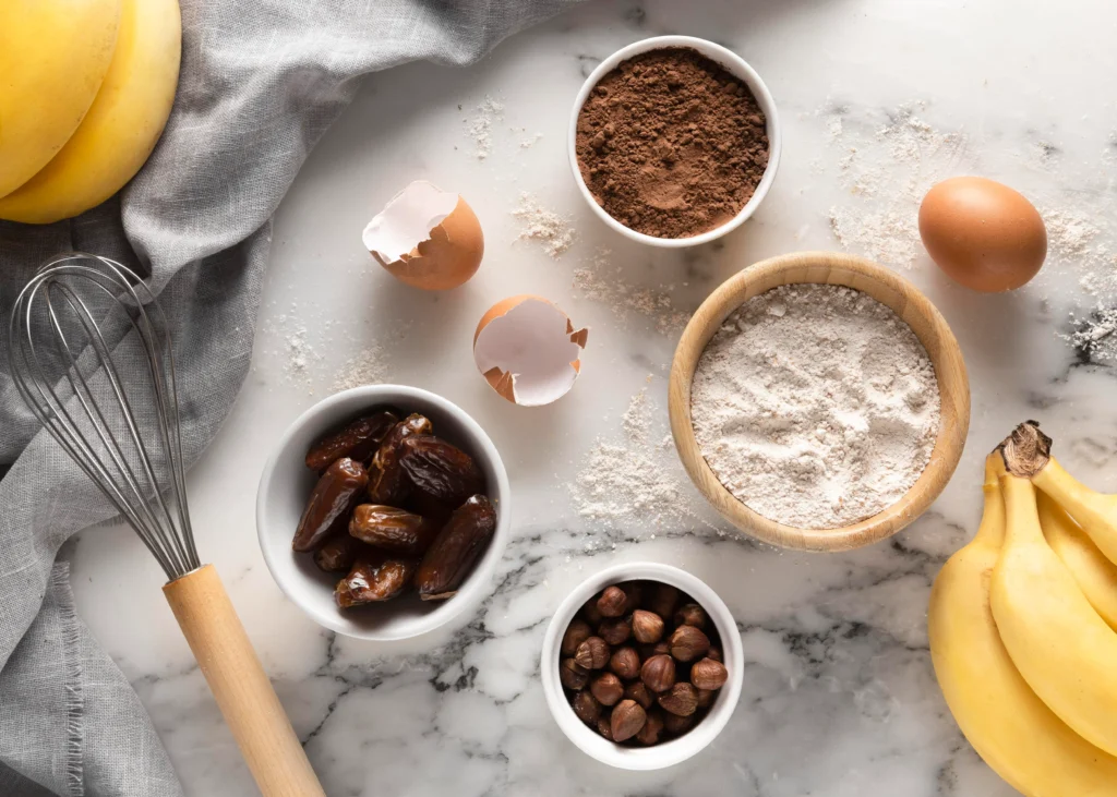 Chocolate Chip Banana Bread Recipe
Freshly baked chocolate chip banana bread topped with toasted walnut crunch on a wooden cutting board