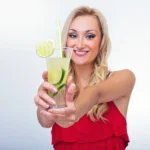 Classic Margarita cocktail with lime and salt rim on a glass