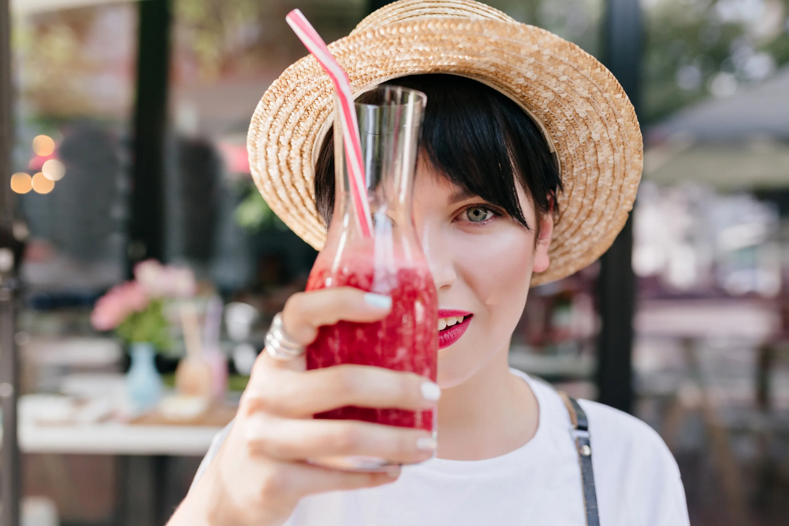 Classic Shirley Temple drink served with cherries and ice