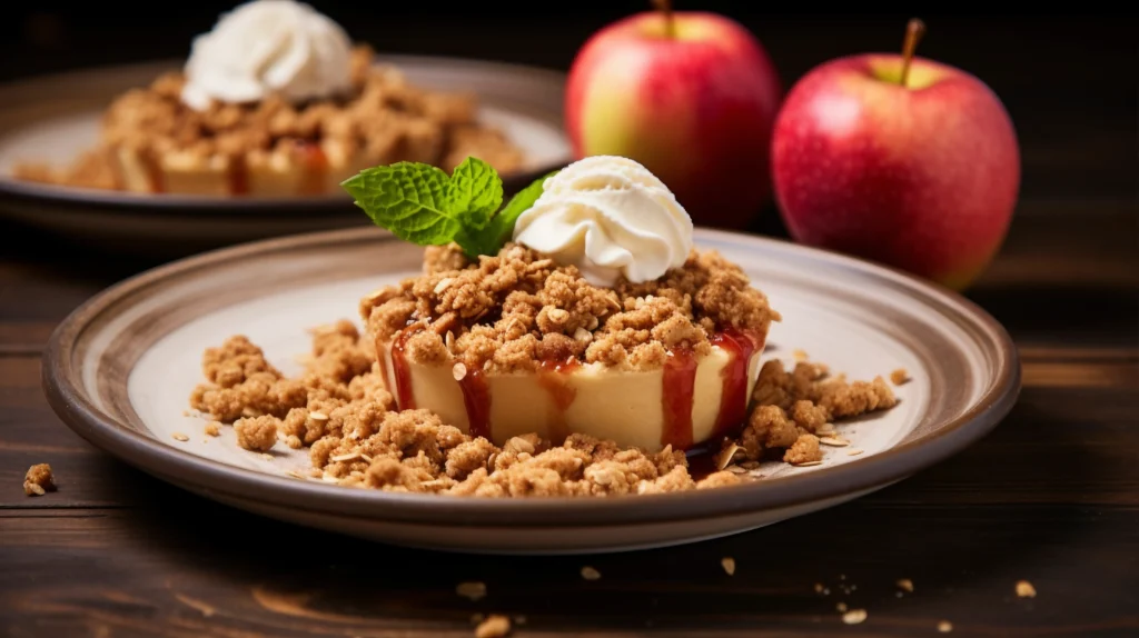 Spiced apple and oat crumble cups baked until golden, with tender apples, warm spices, and a crunchy oat topping