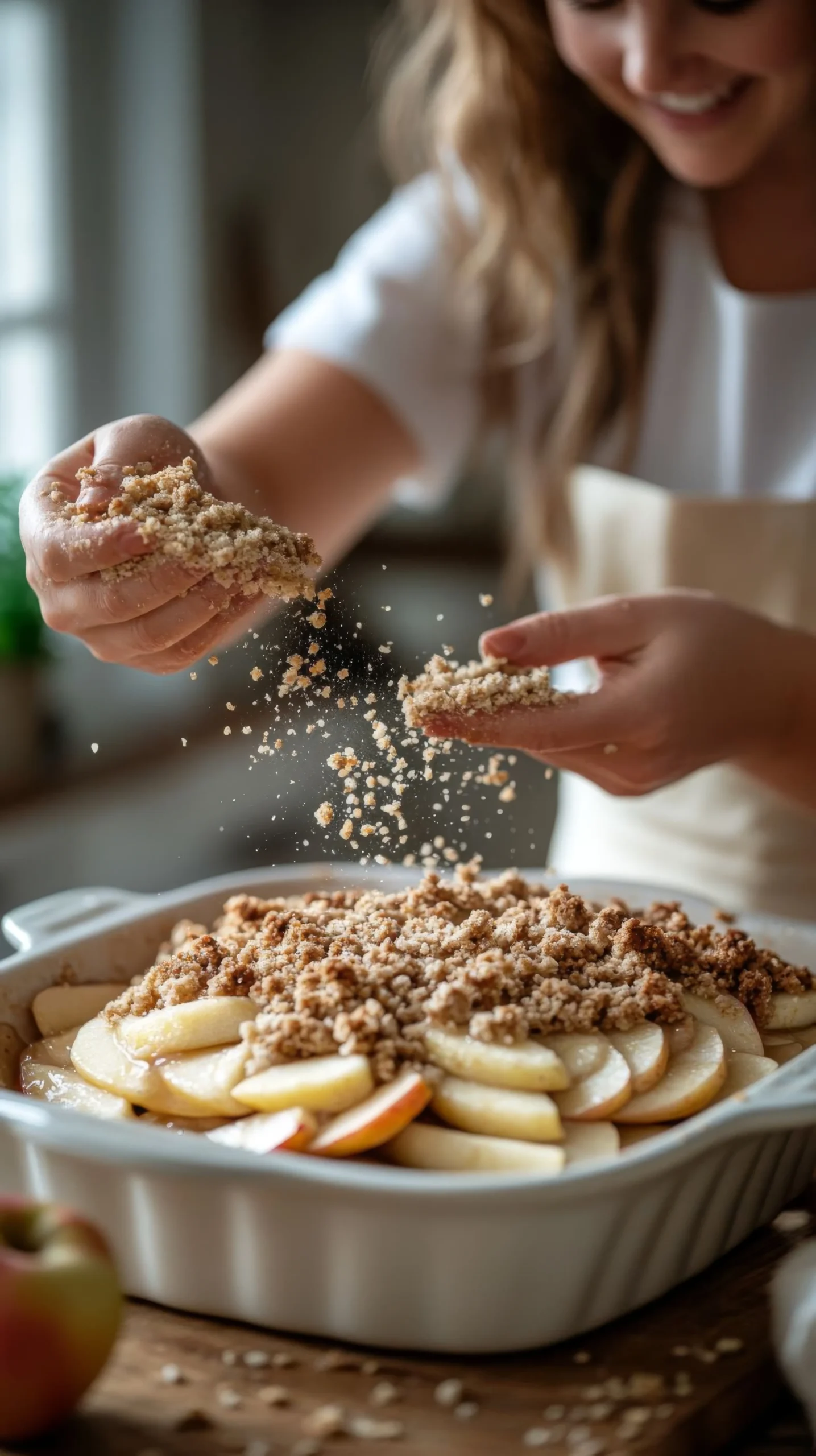 Spiced apple and oat crumble cups baked until golden, with tender apples, warm spices, and a crunchy oat topping
