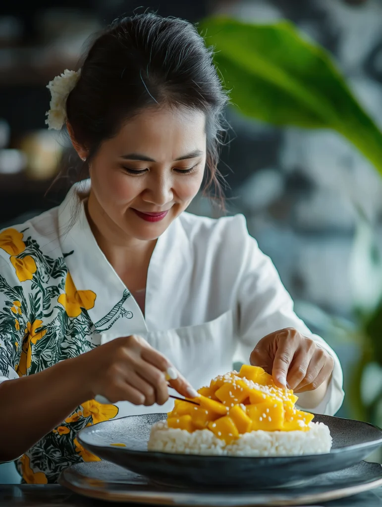 Authentic Thai sticky rice prepared using the traditional soaking and steaming method