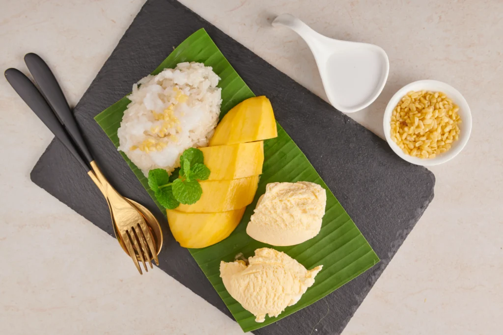 Authentic Thai sticky rice prepared using the traditional soaking and steaming method