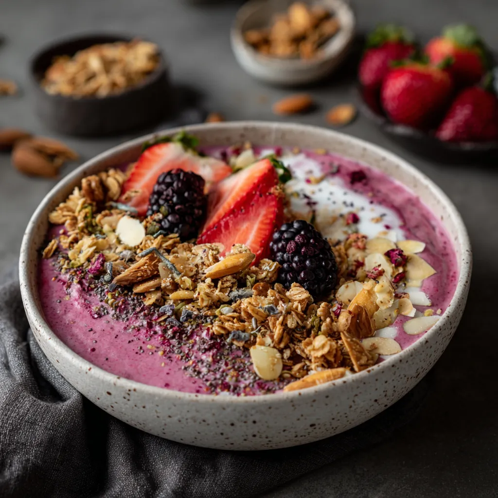 Berry Smoothie Bowl with Homemade Granola