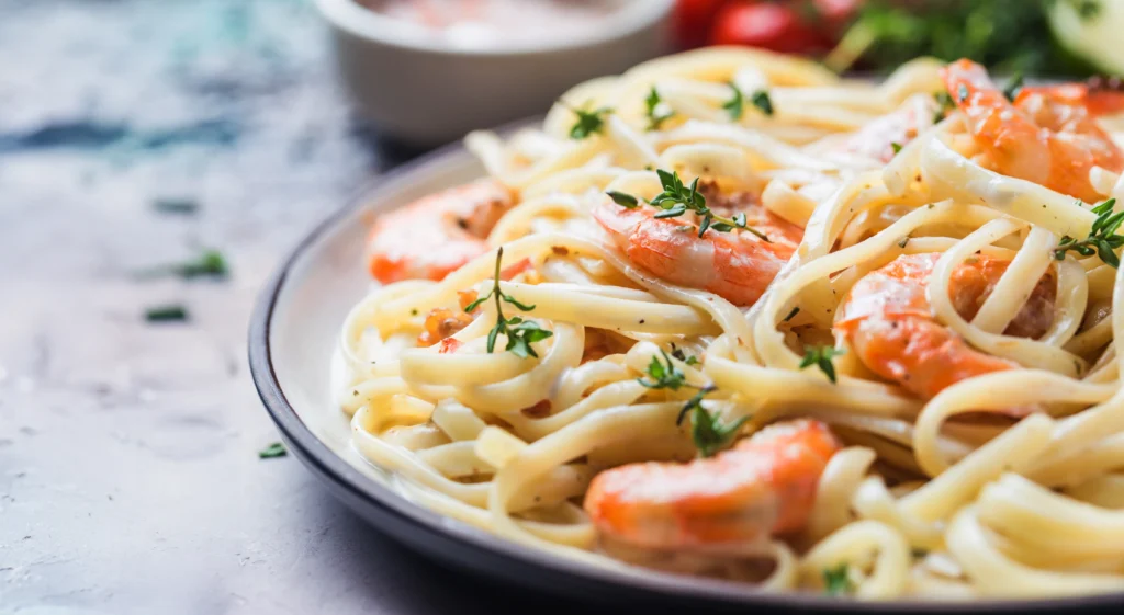 Creamy Shrimp Champagne Pasta – A delicious and elegant Valentine's Day dinner dish