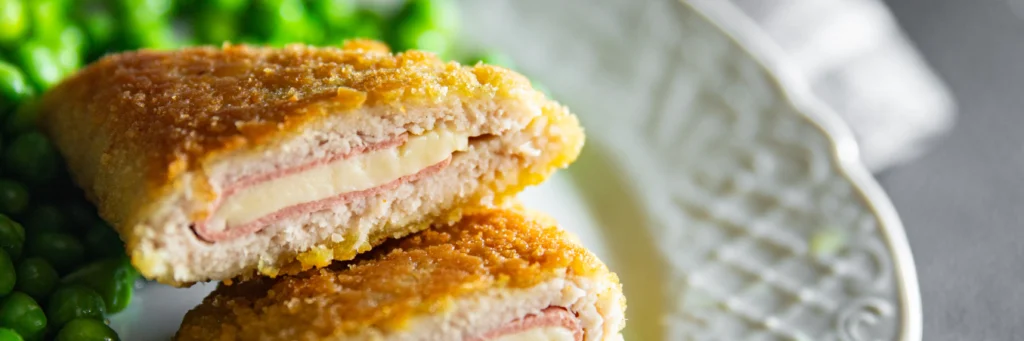 French-inspired Chicken Cordon Bleu served with golden breadcrumbs and melted cheese