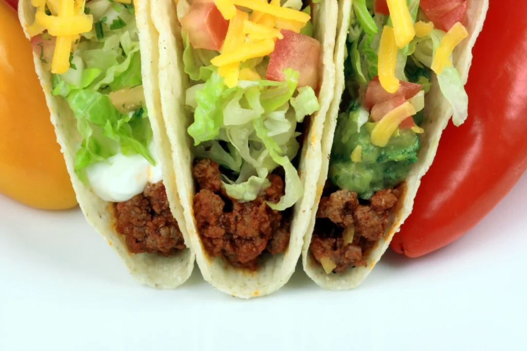 Juicy, flavorful taco meat cooked with garlic and spices, ready to serve in tacos or taco bowls
