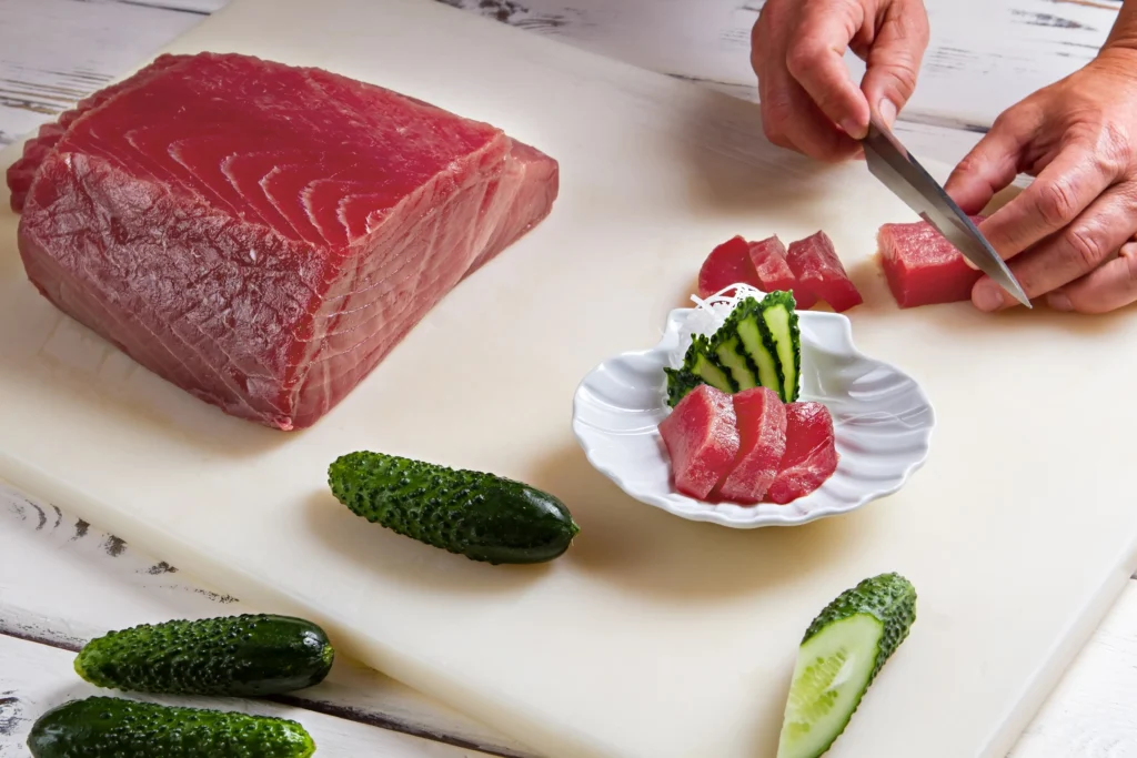 Ahi Tuna Recipe Seared Ahi tuna served with a fresh and quick dinner for busy nights