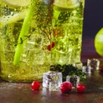 Healthy natural Mounjaro drink made with fresh ingredients in a glass jar