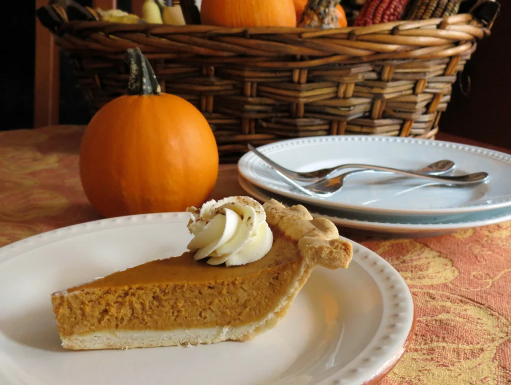 Quick Libby’s pumpkin pie on a plate, ready in under 1 hour