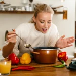 Slow cooker filled with colorful healthy dump-and-go crockpot meal made with chicken, vegetables, and herbs, served warm in a cozy kitchen setting