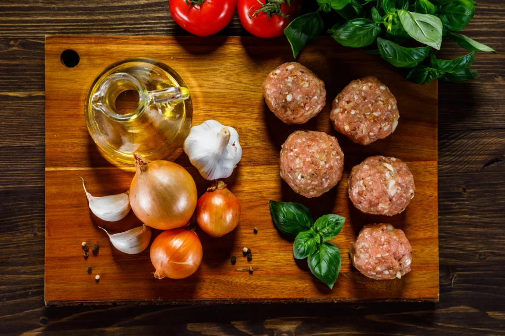 Delicious homemade meatball sub sandwich with melted cheese and marinara sauce