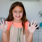Amazing oobleck recipe showing slime-like non-Newtonian fluid made from cornstarch and water in a bowl