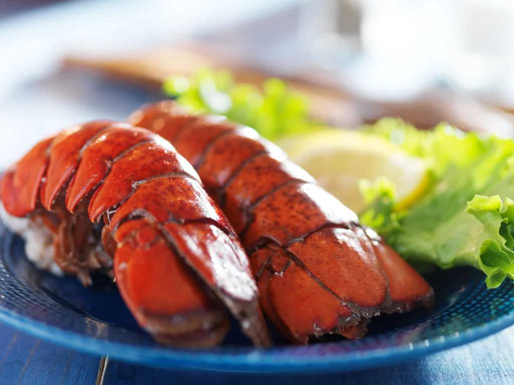 Buttery lobster roll served in a toasted bun with fresh herbs and melted butter