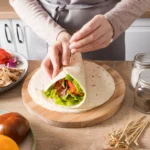 Grilled Chicken Caesar Wraps filled with juicy grilled chicken, crisp romaine lettuce, Parmesan cheese, and creamy Caesar dressing wrapped in a soft tortilla.