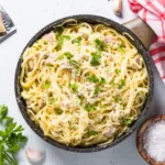 Creamy garlic Parmesan pasta in a rich, smooth sauce