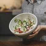 Cucumber Salad with Tomatoes, Feta, and Tangy Dressing