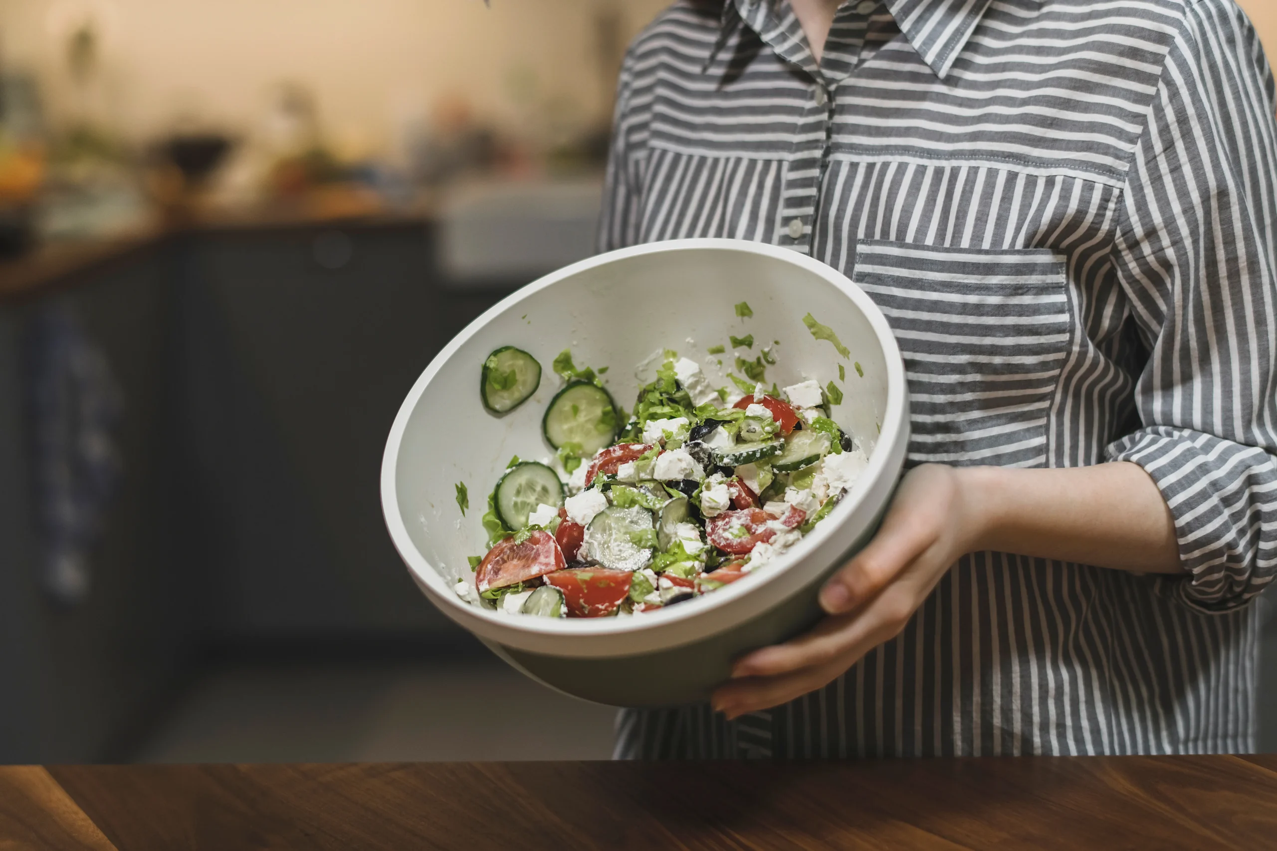 Cucumber Salad with Tomatoes, Feta, and Tangy Dressing