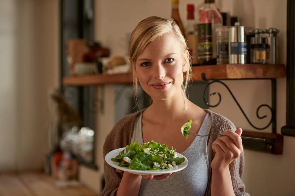 Green Goddess Salad with fresh greens, vegetables, and creamy dressing