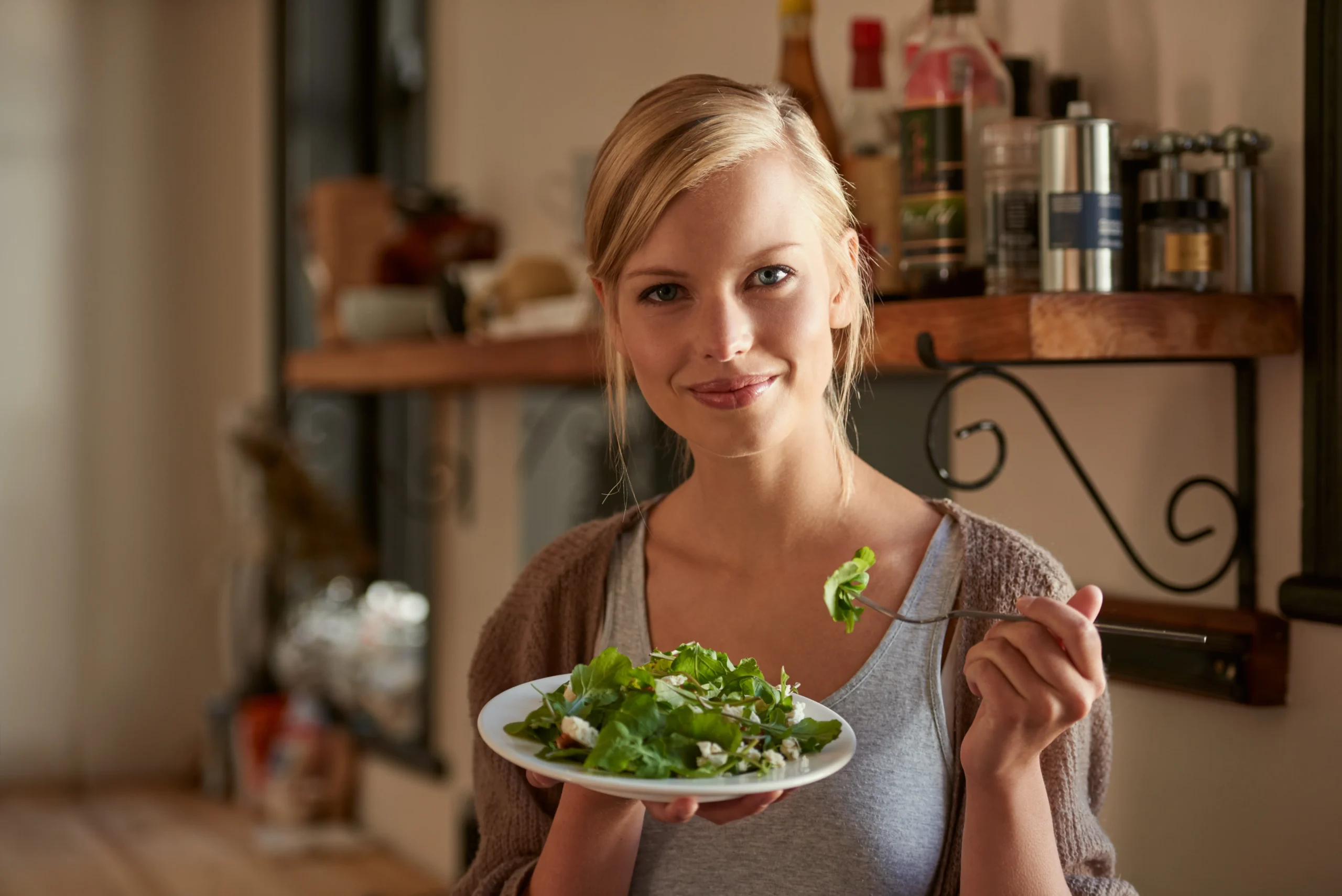 Green Goddess Salad with fresh greens, vegetables, and creamy dressing