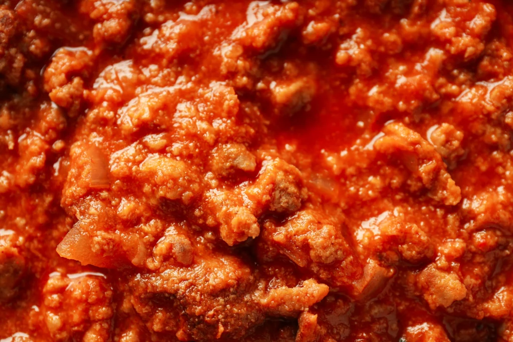 Classic Bolognese sauce under $10 served with pasta