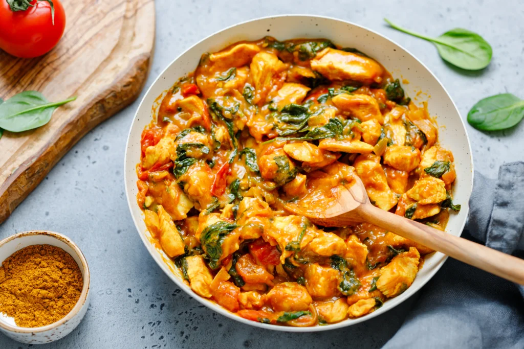 One-pan golden butter chicken with creamy sauce and tender chicken