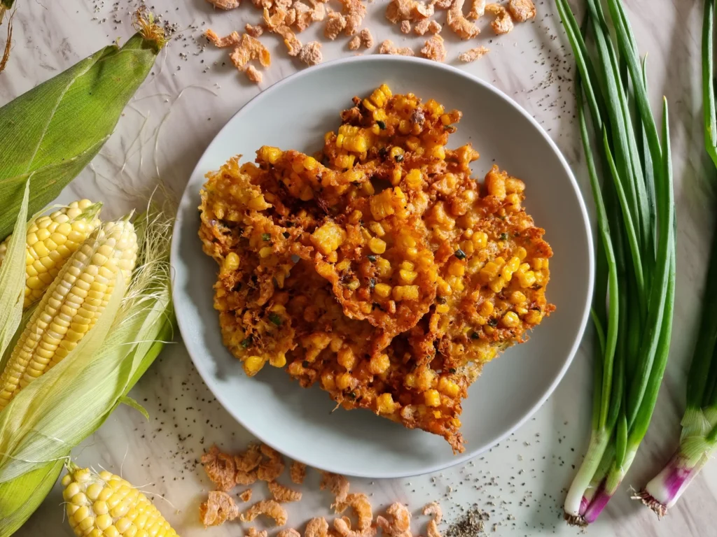 Crispy Corn Fritters with Hot Honey