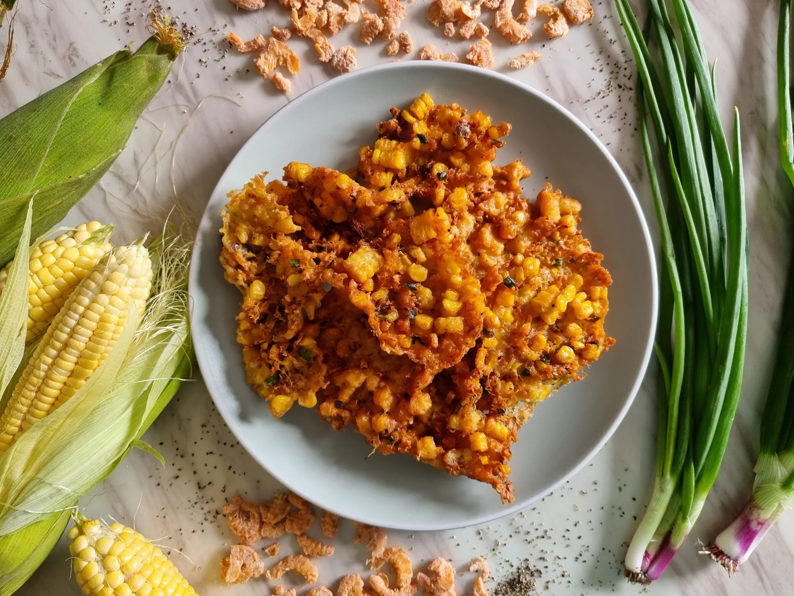 Crispy Corn Fritters with Hot Honey