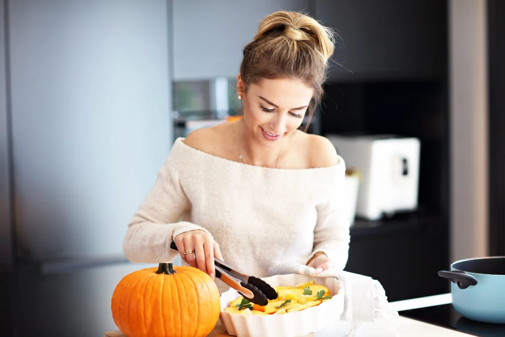 Homemade pumpkin chili recipe with beans, ground beef, and warm spices